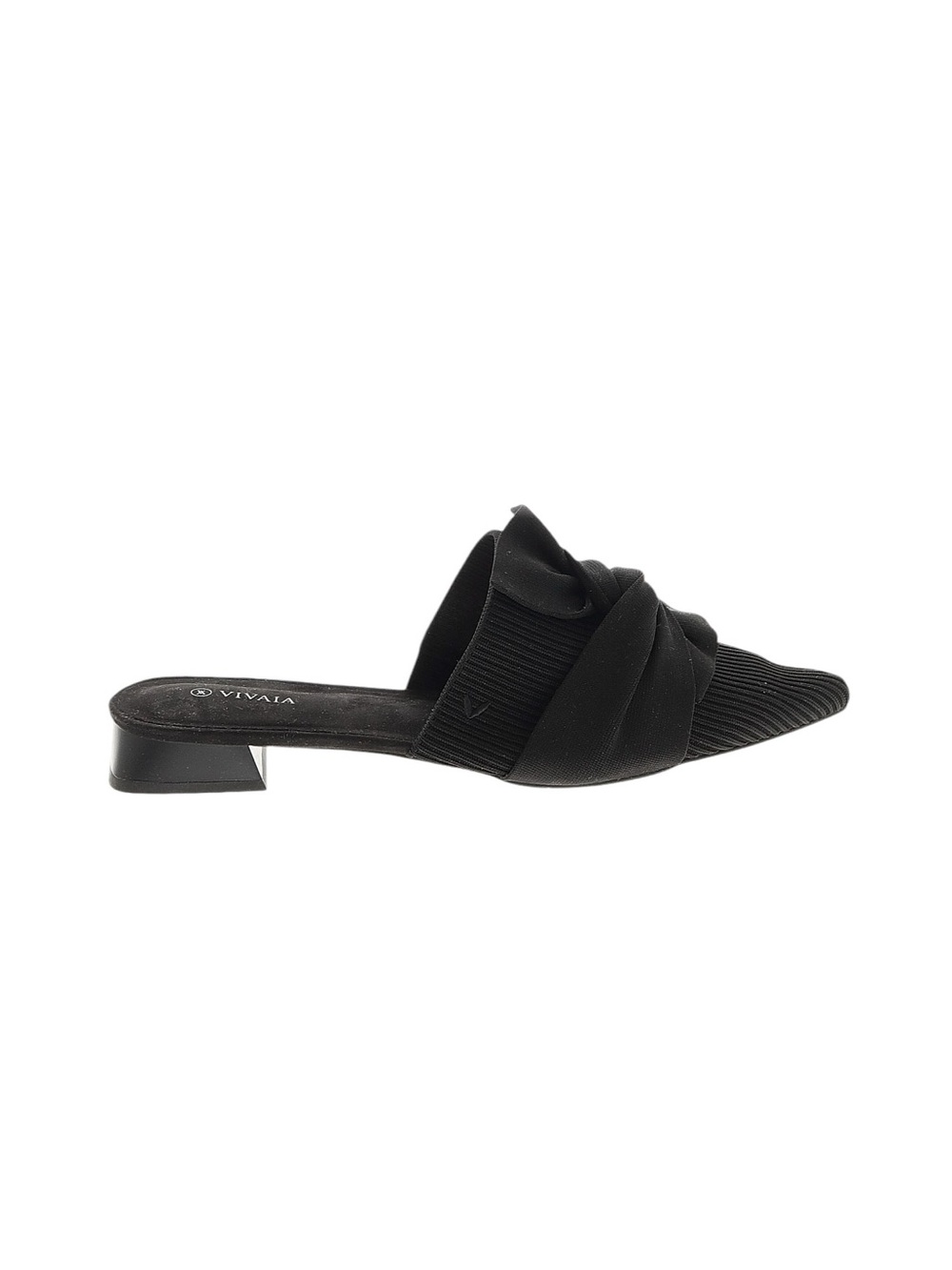 Vivaia Pointed Toe Bow Sandals Samira 11 Black Kitten Heel Special Occasion